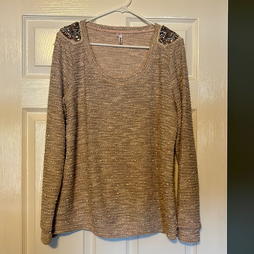Jeweled pullover sweater